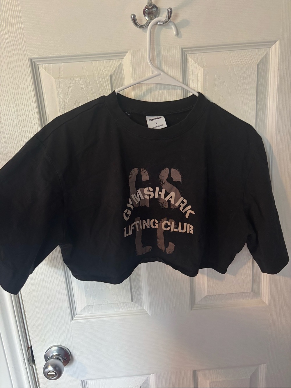 Gymshark Black Cropped Lifting Club Tee